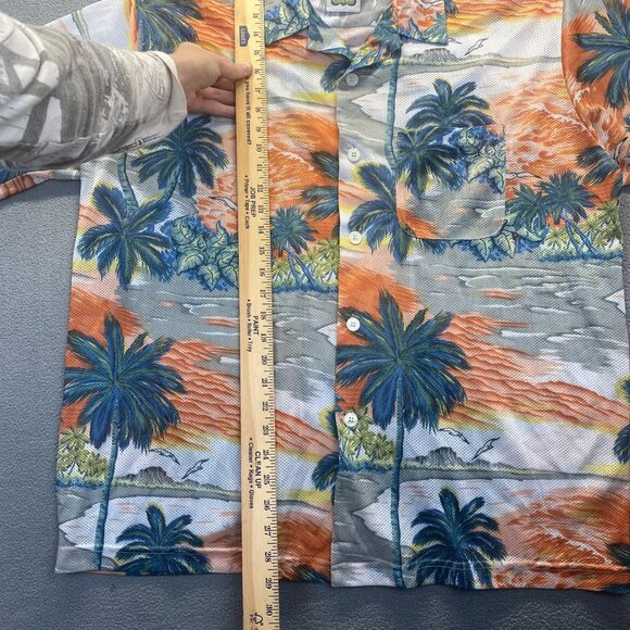 Ocean Current Mens Sz Large Hawaiian Shirt Palm Tree Tropical Casual Breathable - Picture 5 of 8
